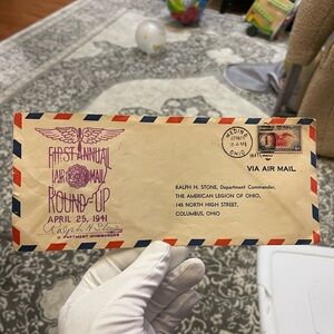 First Day Cover (FDC) Scott C23 6c Eagle Shield airmail stamp April 25 1941 Ohio